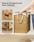 VASAGLE 52.8 Gallon (200 L) Synthetic Rattan Clothes Laundry Basket with Lid and Handles Goose Yellow – Natural