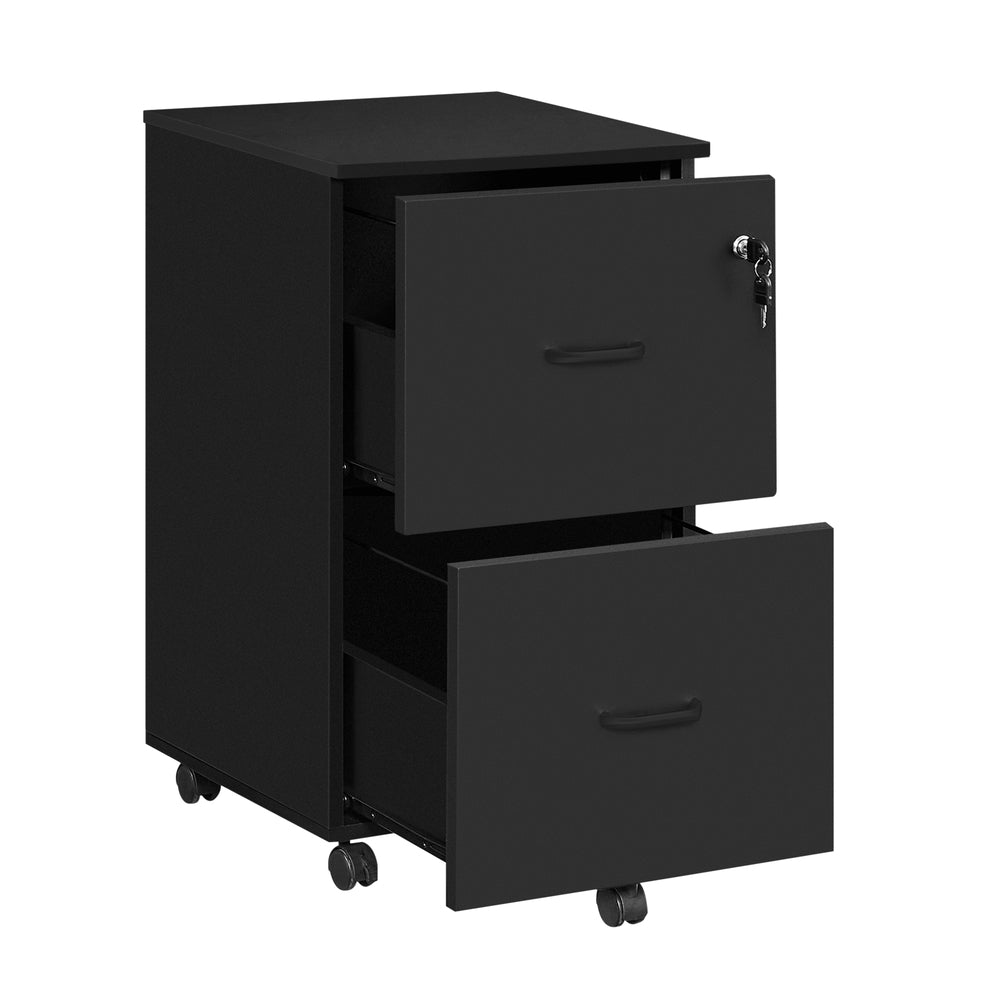VASAGLE 2-Drawer Rolling File Cabinet – Ink Black