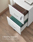 VASAGLE 2-Drawer Rolling File Cabinet – White