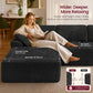 VASAGLE Boneless Sectional Couch, Cloud Convertible Sofa Bed Corduroy Fabric Foam Lounge – Ink Black