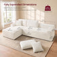 VASAGLE 107.9" Cloud Sectional Sofa, Boneless Couch for Living Room L Shaped – Cream White