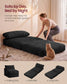 VASAGLE Folding Sofa Bed, Convertible Chair Bed with Pillow, Sleeper Chair – Smoky Black