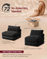 VASAGLE Folding Sofa Bed, Convertible Chair Bed with Pillow, Sleeper Chair – Smoky Black