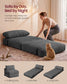 VASAGLE Folding Sofa Bed, Convertible Chair Bed with Pillow, Sleeper Chair – Lead Gray