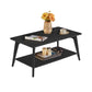 VASAGLE Coffee Table, 2-Tier Living Room Table with Storage, Center Table with Rounded Corners – Charcoal Gray