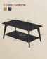 VASAGLE Coffee Table, 2-Tier Living Room Table with Storage, Center Table with Rounded Corners – Charcoal Gray