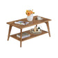 VASAGLE Coffee Table, 2-Tier Living Room Table with Storage, Center Table with Rounded Corners – Hoeny Brown