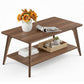 VASAGLE Maezo Collection Coffee Table 2-Tier Center Table 21.7 X 39.4 X 17.7 Inches Chestnut Brown – Honey Brown