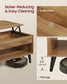 VASAGLE Lift Top Coffee Table with Hidden Storage – Honey Brown