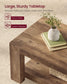 VASAGLE Honey Brown Two Tier Coffee Table with Clean Lines