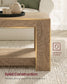 VASAGLE Rustic 2-Tier Coffee Table with Open Storage Shelf, Modern Wood Living Room Table – Pumice