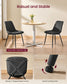 VASAGLE Dining Chairs, Upholstered Kitchen Chairs, Set of 2, Dove Gray and Ink Black