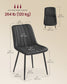 VASAGLE Dining Chairs, Upholstered Kitchen Chairs, Set of 2, Dove Gray and Ink Black