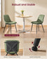 VASAGLE Dining Chairs, Upholstered Kitchen Chairs, Set of 2, Forest Green and Ink Black
