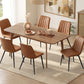 VASAGLE Dining Chairs, Upholstered Kitchen Chairs, Set of 6, Caramel Brown and Ink Black