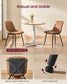 VASAGLE Dining Chairs, Upholstered Kitchen Chairs, Set of 2, Caramel Brown and Ink Black