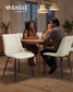 VASAGLE Dining Chairs, Upholstered Kitchen Chairs, Set of 2, Cloud White and Ink Black