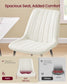 VASAGLE Dining Chairs, Upholstered Kitchen Chairs, Set of 2, Cloud White and Ink Black