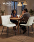 VASAGLE Dining Chairs, Upholstered Kitchen Chairs, Set of 6, Cloud White and Ink Black