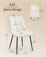 VASAGLE Dining Chairs, Upholstered Kitchen Chairs, Set of 6, Cloud White and Ink Black