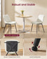 VASAGLE Dining Chairs, Upholstered Kitchen Chairs, Set of 2, Cloud White and Ink Black