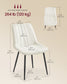 VASAGLE Dining Chairs, Upholstered Kitchen Chairs, Set of 2, Cloud White and Ink Black
