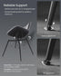 Set of 2 Upholstered Leather Dining Chairs Ink Black