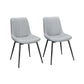 Set of 2 Upholstered Leather Dining Chairs Dove Gray