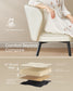 VASAGLE Set of 4 Cream White Upholstered Dining Chairs in PU Leather
