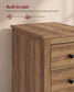 VASAGLE Farmhouse Side Table with Three Drawers Honey Brown – Warm Brown