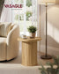 VASAGLE Round Side Table – Natural Brown