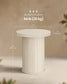 VASAGLE Round Side Table – Travertine Beige
