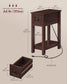 VASAGLE Farmhouse End Table with Storage Drawer, Saddle Brown