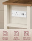 VASAGLE Farmhouse End Table with Storage Drawer, Honey Brown and Rustic White – Honey Brown, Rustic White