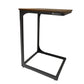 SONGMICS HOME C-Shaped End Table with Metal Frame – Rustic Brown, Black