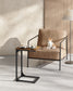 SONGMICS HOME C-Shaped End Table with Metal Frame – Rustic Brown, Black