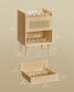 BOHOVEN Collection - Nightstand with Charging Station Rattan-Like Oak Beige