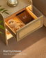 BOHOVEN Collection - Nightstand with Charging Station Rattan-Like Oak Beige
