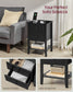Bamboo Nightstand with Charging Station Ink Black