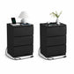 VASAGLE Nightstands with Charging Station, Set of 2, Ebony Black