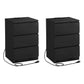VASAGLE Nightstands with Charging Station, Set of 2, Ebony Black