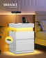 VASAGLE Kailyn Nightstand with Power Outlets, Sliding Lid | ULET650WB01S