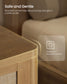 VASAGLE Ellan Boho Nightstand with Drawer and Open Shelf – Natural Brown