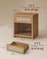 VASAGLE Ellan Boho Nightstand with Drawer and Open Shelf – Natural Brown