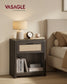 VASAGLE Ellan Boho Nightstand with Drawer and Open Shelf – Taupe Brown