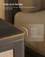 VASAGLE Ellan Boho Nightstand with Drawer and Open Shelf – Taupe Brown