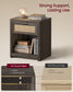VASAGLE Ellan Boho Nightstand with Drawer and Open Shelf – Taupe Brown