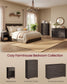 VASAGLE Farmhouse Nightstand with Charging Station and Drawer – Taupe