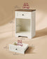 VASAGLE Traditional Basic Nightstand with Charging Station – Cloud White and Warm Brown
