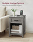 VASAGLE Farmhouse Nightstands with Charging Station, Set of 2 – Misty Gray